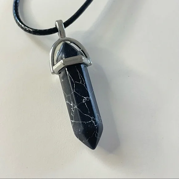 Black Tourmaline Stone Necklace - Picture 2 of 3